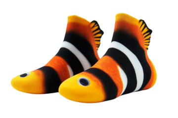 Novelty clownfish socks whimsical footwear colorful apparel product