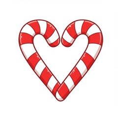 Fototapeta premium Red And White Candy Canes Forming A Heart Shape