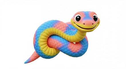 Fototapeta premium Multicolored cartoon snake image