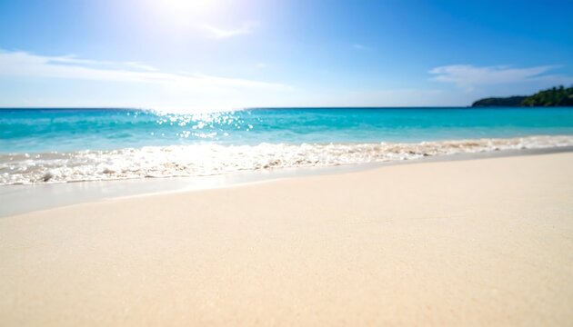 Sunny beach scene, soft focus