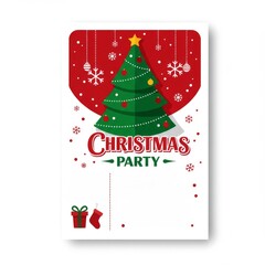 Naklejka premium Christmas Party Invitation Design with Pixel Art Tree