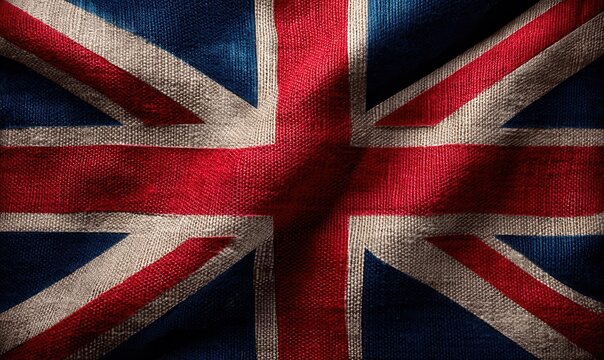 Union Jack fabric with texture highlighting British pride and heritage
