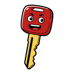 vector smiley face with a key