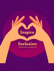 Obraz premium International women's day inspire inclusion hands heart love equality celebration