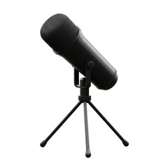 Black Condenser Microphone on Tripod Stand