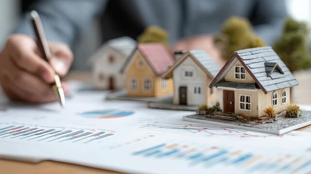 Real Estate Analysis with Miniature Houses and Graphs