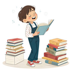 boy and books