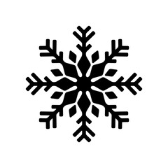 Snowflake icon. Black silhouette. Front view. Vector simple flat graphic illustration. Isolated object on white background. Isolate.