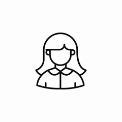 female portrait icon sign vector