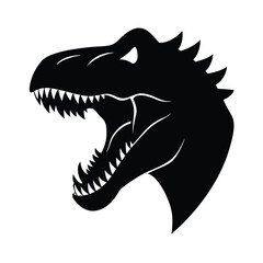 Naklejka premium Silhouette of a fierce tyrannosaurus rex head