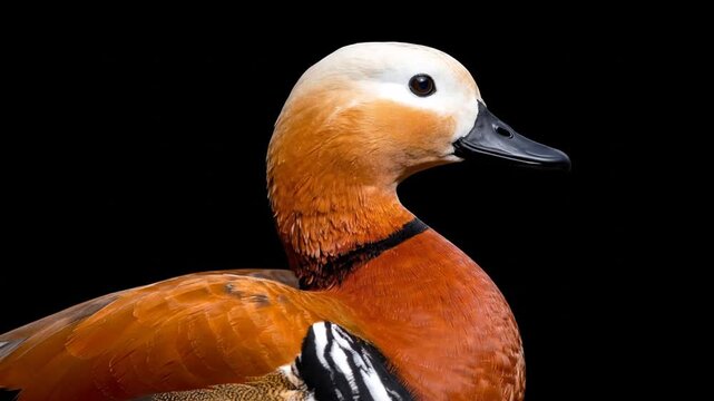 Close-up of a Colorful Ruddy Shelduck, Detailed Portrait