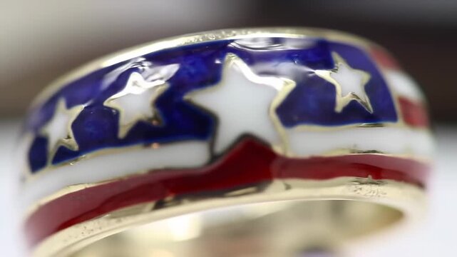 American flag design ring