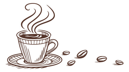 Obraz premium cup of coffee with beans