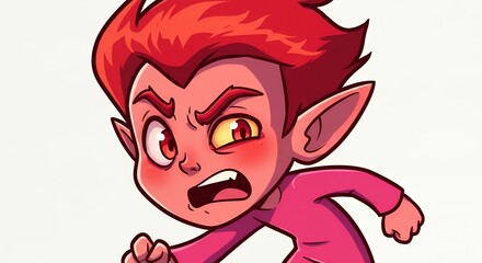 Obraz premium Angry cartoon child illustration