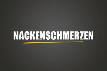 Nackenschmerzen (Neck pain) - A blackboard with white text.