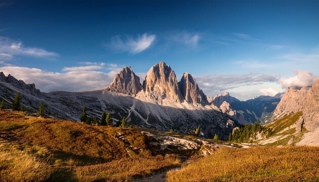 impressive view of croda da lago mountain chain