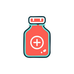 Obraz premium Medicine bottle illustration: healthcare, pharmacy, medical treatment concept