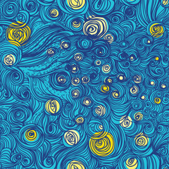 Artistic Blue Background with Circular Motifs shameless pattern 