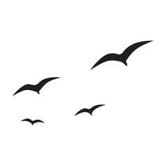 Set of vector bird silhouettes flying freely in nature, perfect for wildlife illustrations