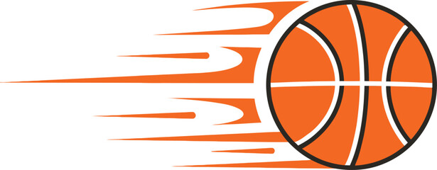 Obraz premium Basketball vector illustration with motion trails for sports logo and graphic design needs
