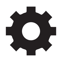 Vector gear icon isolated on white, symbolizing industrial technology and mechanical engineering