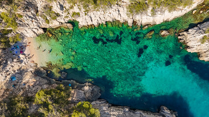 Magnifique paysage paradisiaque des Calanques de Sugiton proche de Marseille en France