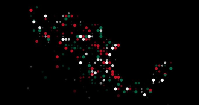 Falling Color Dots Form Mexico Map