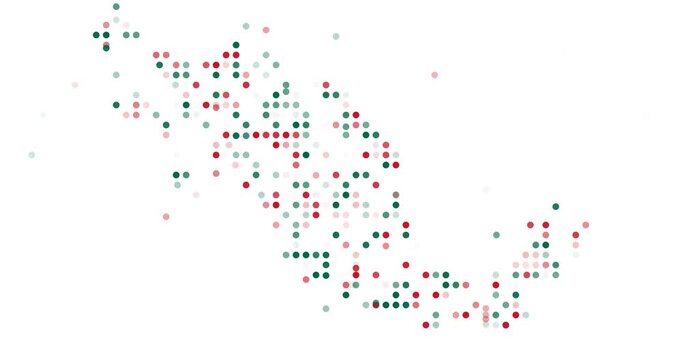Falling Grid Circles Reveal Mexico Map
