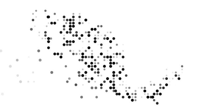 Falling Color Dots Form Mexico Map