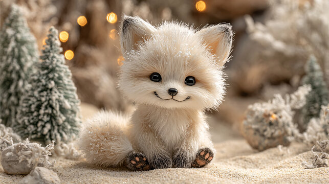 stuffed animal toy baby arctic fox