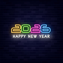 Neon 2026 Happy New Year Sign