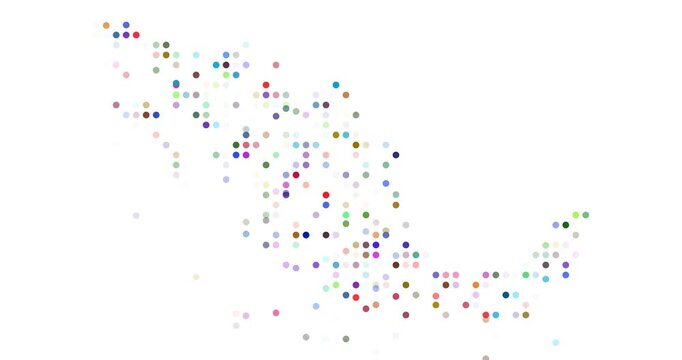 Falling Grid Circles Reveal Mexico Map