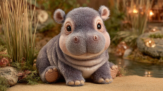 stuffed animal toy Baby Hippopotamus