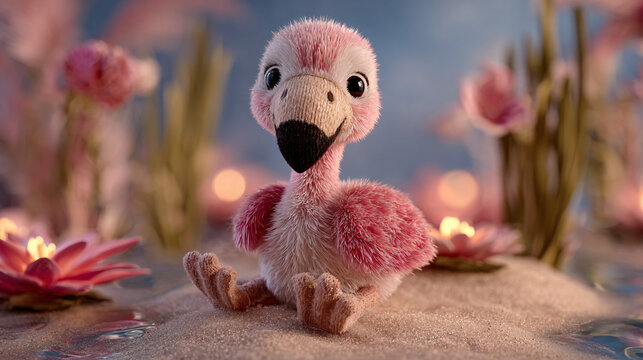 stuffed animal toy baby flamingo