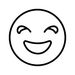 Emoji flat icon in yellow and white, expression symbol for messages