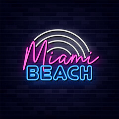 Miami Beach Neon Sign Symbol