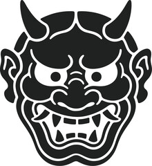 Japanese Oni Mask Illustration