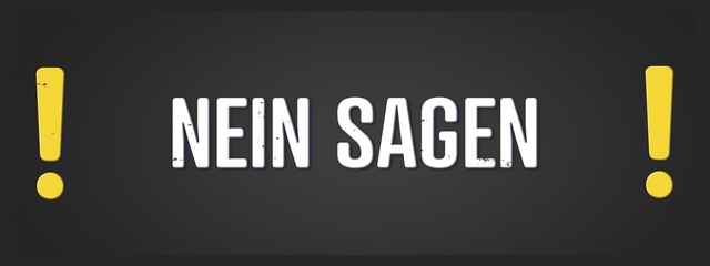 Nein sagen (Say no) - A blackboard illustration with white text.
