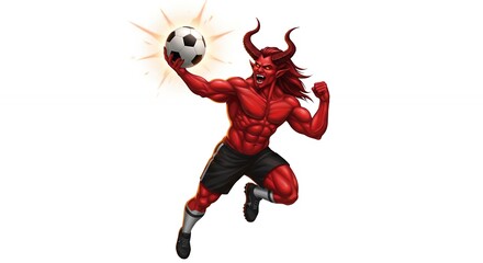 Demonic soccer player in action