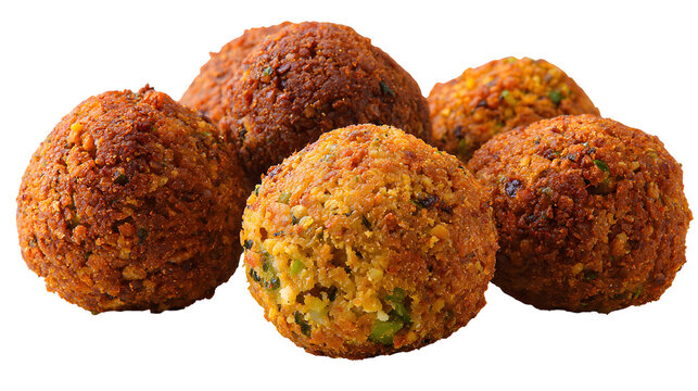 Vegetarian chickpea falafel balls isolated on a white background - Powered by Adobe