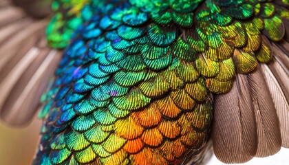 Vibrant hummingbird feather detail