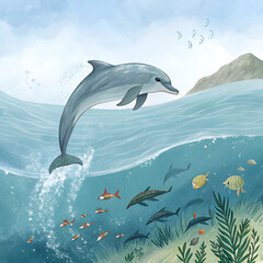 Obraz premium dolphins in the ocean