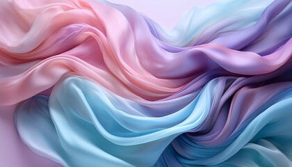 Fototapeta premium abstract flowing fabric in pastel colors creates dreamy modern art