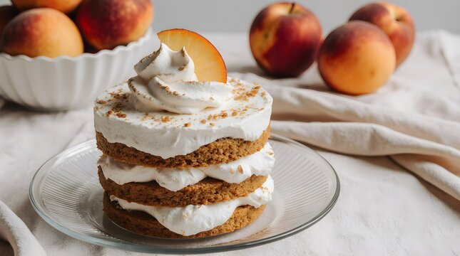 Chaja Layered Uruguayan Meringue and Peach Cake