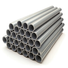 steel pipes isolated on white background
