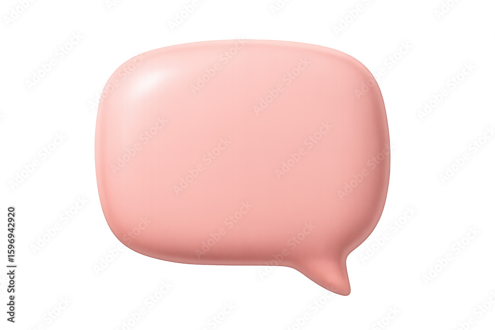 Fototapete pink speech bubble floating transparently, conveying digital communication with minimalist design re