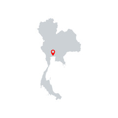 Thailand map vector illustration. Equipped with a sign of the country's capital city