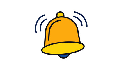 alarm bell sound illustration doodle style on whit