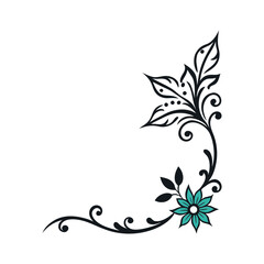 shining decorative floral border corner vector illustration