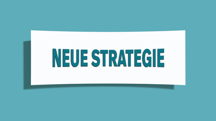 Neue Strategie (New strategy) - A card isolated on light green background.